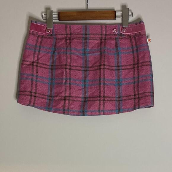 Very Rare Vintage Pink Low Waist Plaid Skirt - Picture 4 of 5